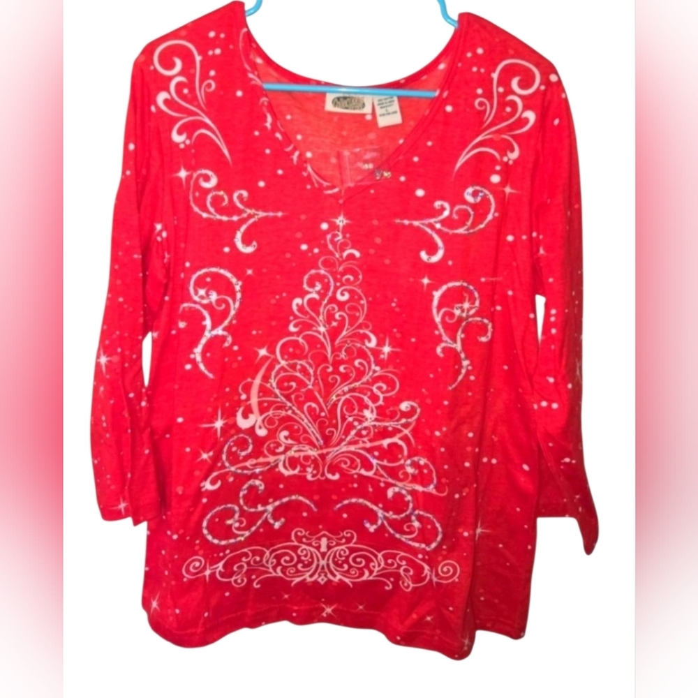 Red Embellished Women's Top